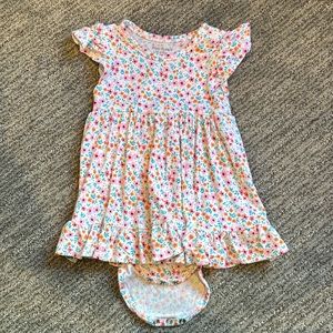 Posh Peanut Cap Sleeve Ruffled Bodysuit Dress